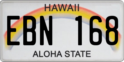 HI license plate EBN168