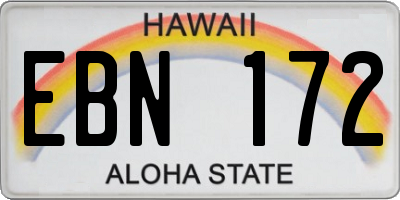 HI license plate EBN172