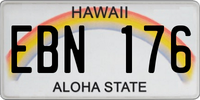 HI license plate EBN176