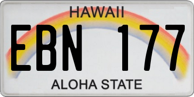 HI license plate EBN177
