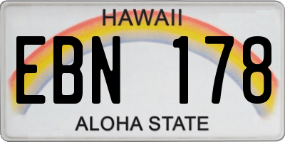 HI license plate EBN178