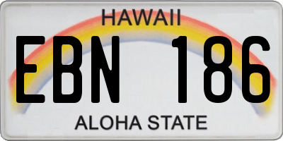 HI license plate EBN186