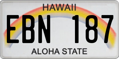 HI license plate EBN187