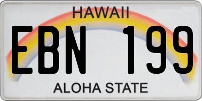 HI license plate EBN199
