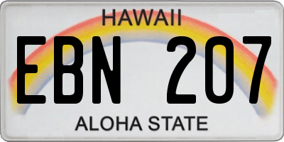 HI license plate EBN207