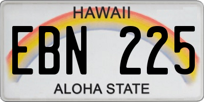 HI license plate EBN225