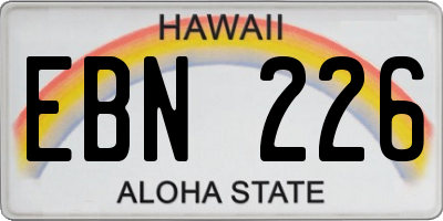 HI license plate EBN226