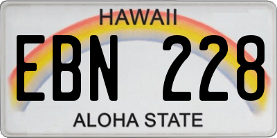 HI license plate EBN228