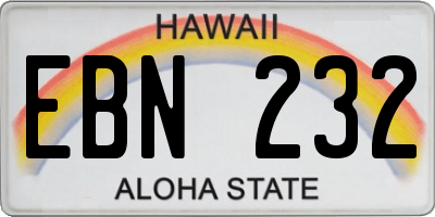 HI license plate EBN232