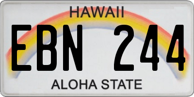 HI license plate EBN244