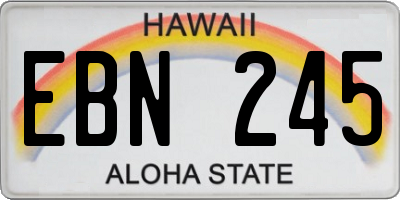 HI license plate EBN245
