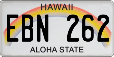 HI license plate EBN262