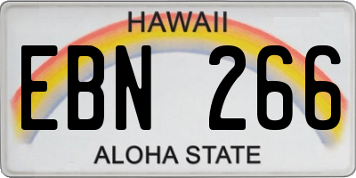 HI license plate EBN266