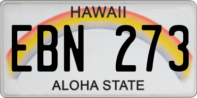 HI license plate EBN273