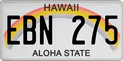 HI license plate EBN275