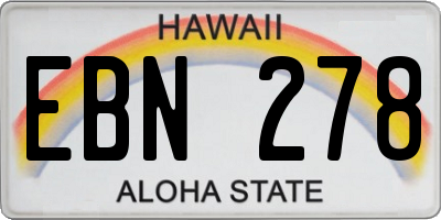 HI license plate EBN278