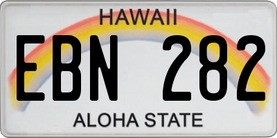 HI license plate EBN282