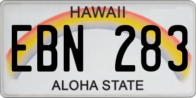 HI license plate EBN283