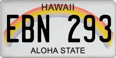 HI license plate EBN293