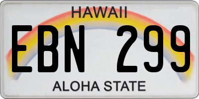 HI license plate EBN299