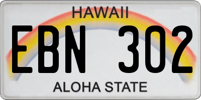 HI license plate EBN302