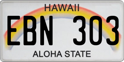 HI license plate EBN303