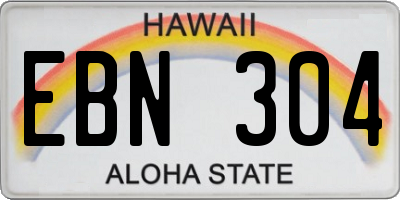 HI license plate EBN304