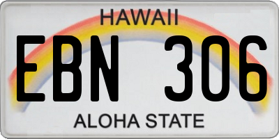 HI license plate EBN306