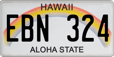 HI license plate EBN324
