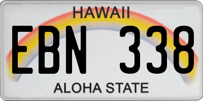 HI license plate EBN338