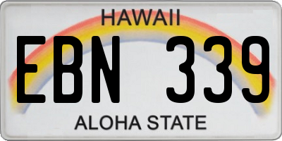 HI license plate EBN339