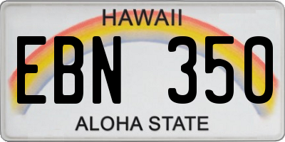 HI license plate EBN350