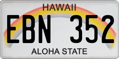 HI license plate EBN352