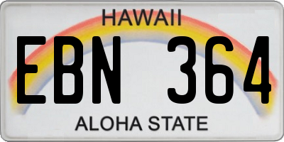 HI license plate EBN364