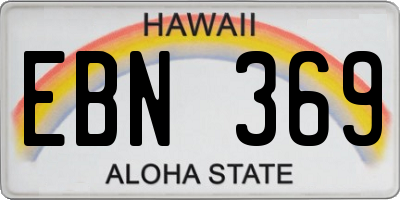 HI license plate EBN369