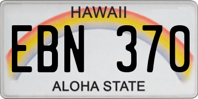 HI license plate EBN370