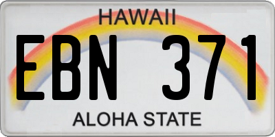 HI license plate EBN371