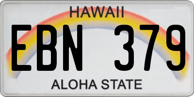 HI license plate EBN379