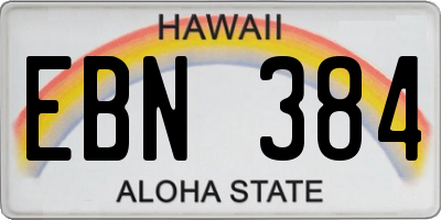 HI license plate EBN384
