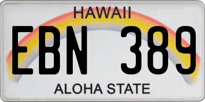 HI license plate EBN389
