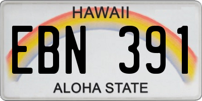 HI license plate EBN391