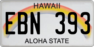 HI license plate EBN393