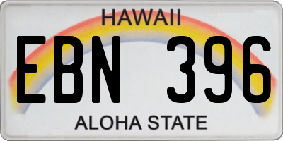HI license plate EBN396