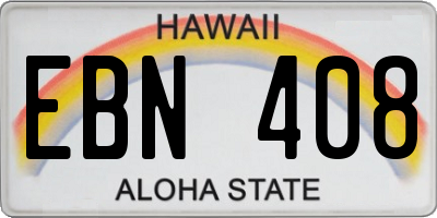 HI license plate EBN408