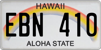 HI license plate EBN410