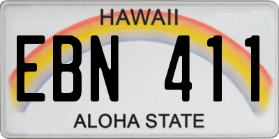 HI license plate EBN411