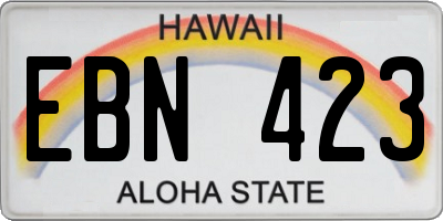 HI license plate EBN423