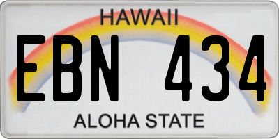 HI license plate EBN434