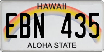 HI license plate EBN435