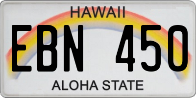 HI license plate EBN450